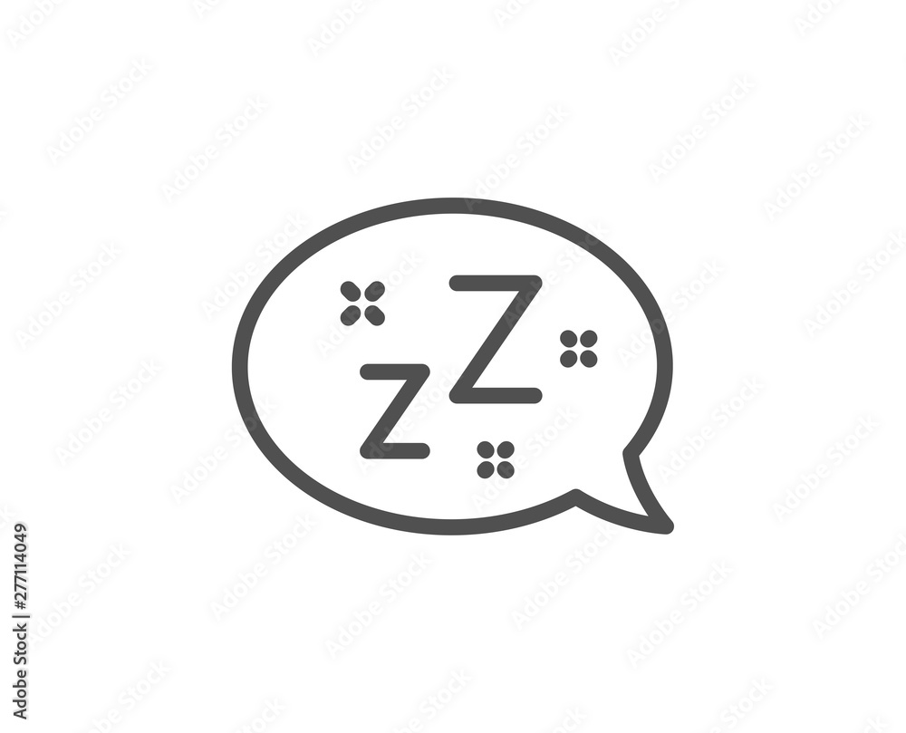 Sleep line icon. Zzz speech bubble sign. Chat message symbol. Quality design element. Linear style sleep icon. Editable stroke. Vector Sleep line icon. Zzz speech bubble sign. Chat message symbol. Quality design element. Linear style sleep icon. Editable stroke. Vector