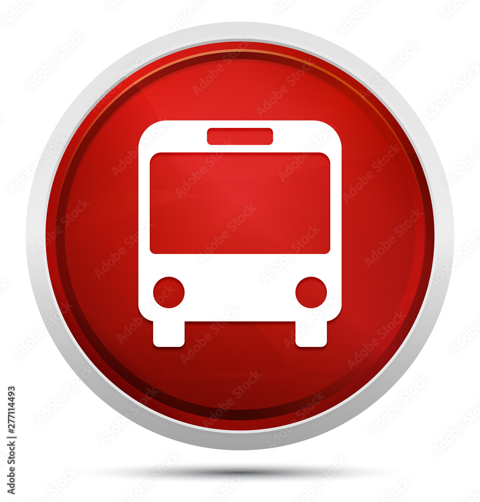 Bus icon Promo Red Round Button Bus icon Promo Red Round Button