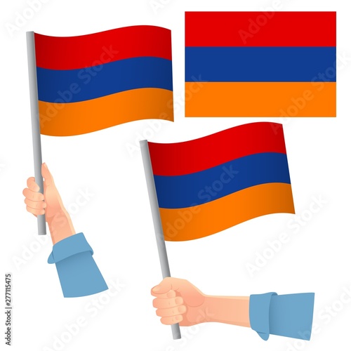 armenia flag in hand set