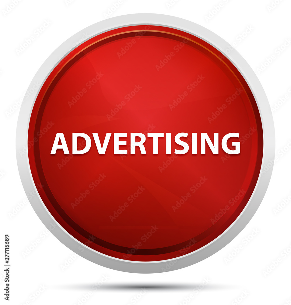 Advertising Promo Red Round Button Advertising Promo Red Round Button