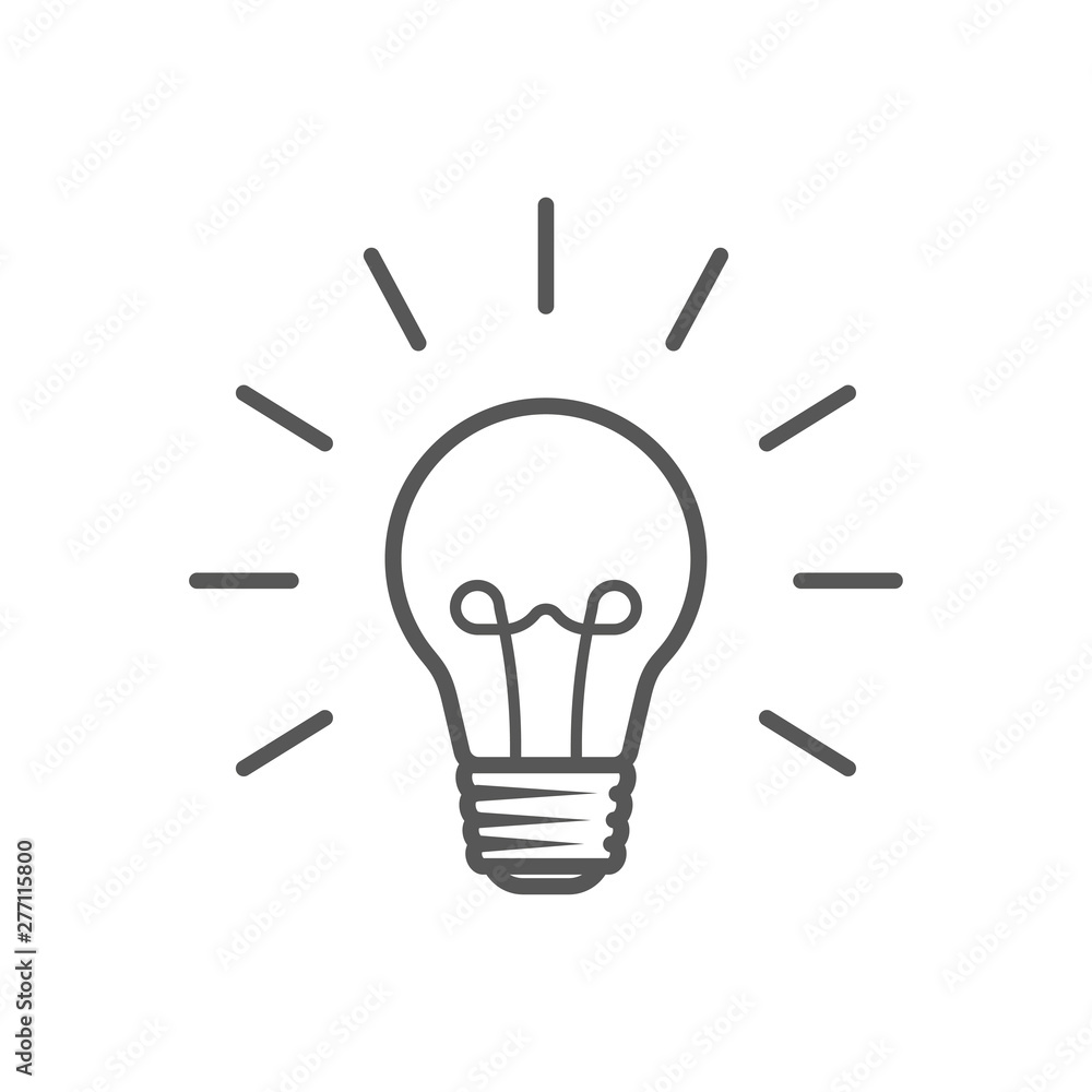 lamp outline icon on white background, vector lamp outline icon on white background, vector