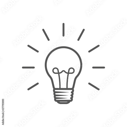lamp outline icon on white background, vector