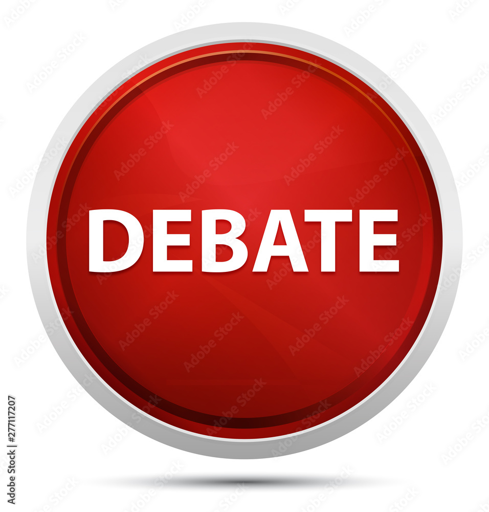 Debate Promo Red Round Button Debate Promo Red Round Button
