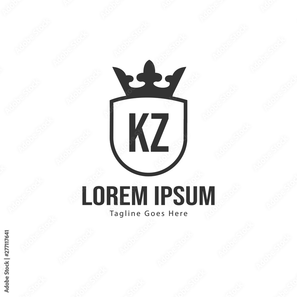Initial KZ logo template with modern frame. Minimalist KZ letter logo vector illustration Initial KZ logo template with modern frame. Minimalist KZ letter logo vector illustration
