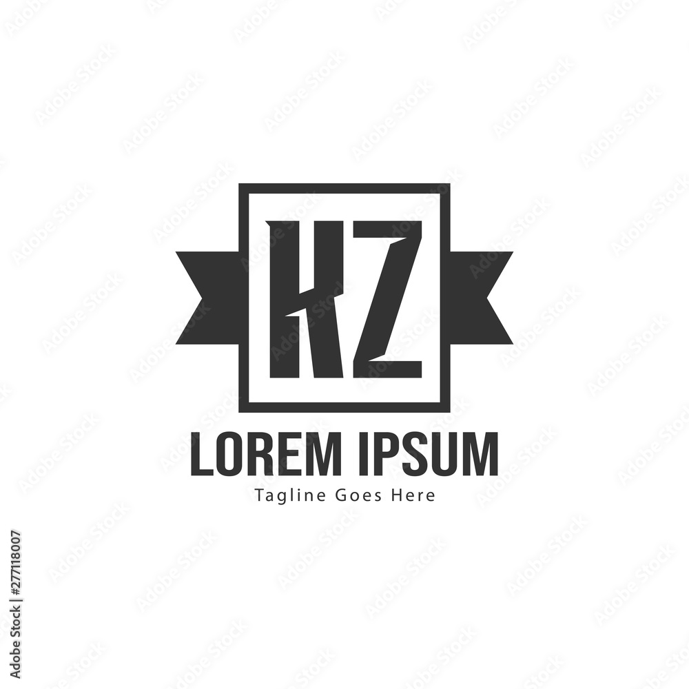 Initial KZ logo template with modern frame. Minimalist KZ letter logo vector illustration Initial KZ logo template with modern frame. Minimalist KZ letter logo vector illustration
