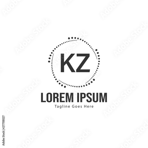 Free Download Initial KZ logo template with modern frame. Minimalist KZ letter logo vector illustration - GFXLoad