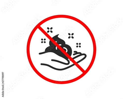 No or Stop. Hand cream icon. Skin care Gel or lotion sign. Prohibited ban stop symbol. No skin care icon. Vector