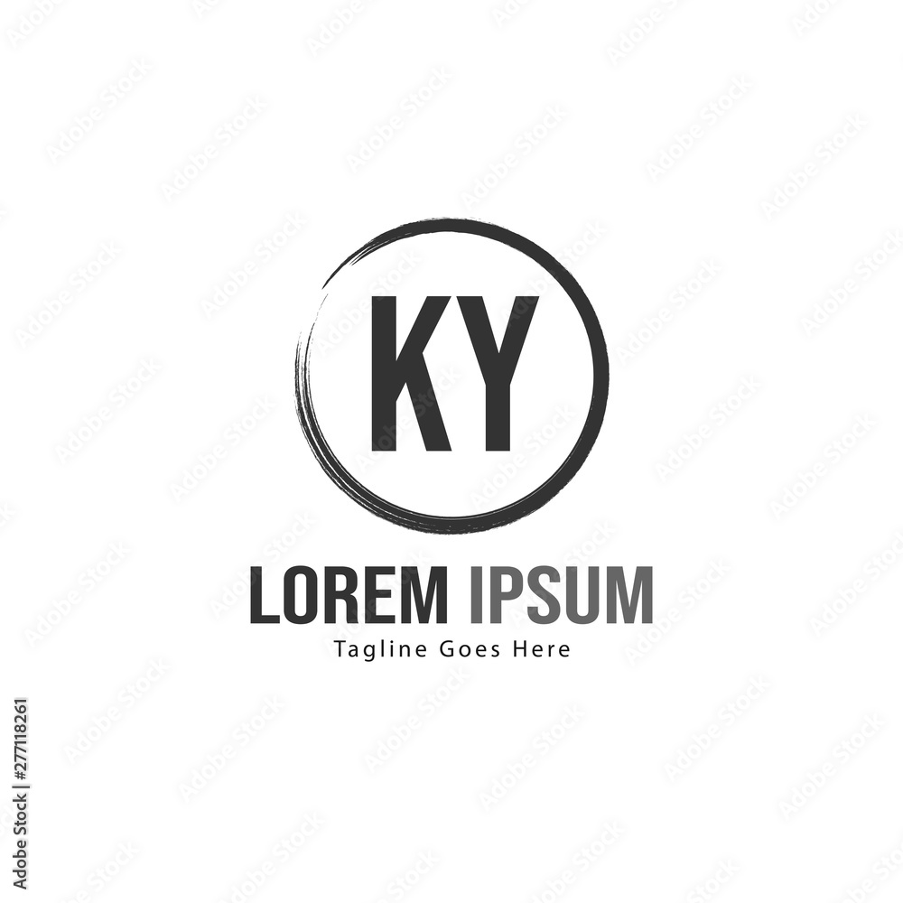 Initial KY logo template with modern frame. Minimalist KY letter logo vector illustration Initial KY logo template with modern frame. Minimalist KY letter logo vector illustration