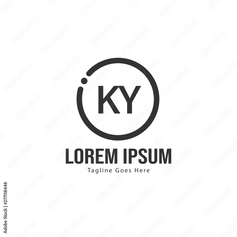 Initial KY logo template with modern frame. Minimalist KY letter logo vector illustration Initial KY logo template with modern frame. Minimalist KY letter logo vector illustration