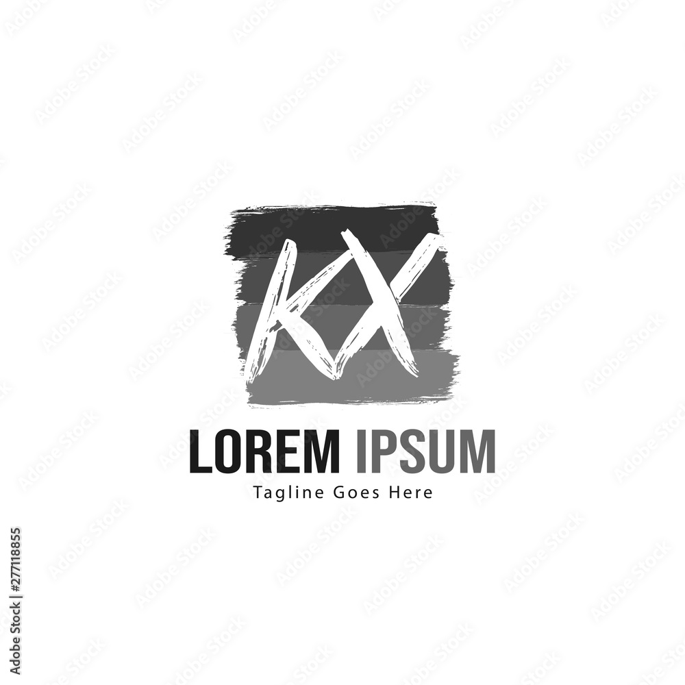 Fototapeta premium Initial KX logo template with modern frame. Minimalist KX letter logo vector illustration