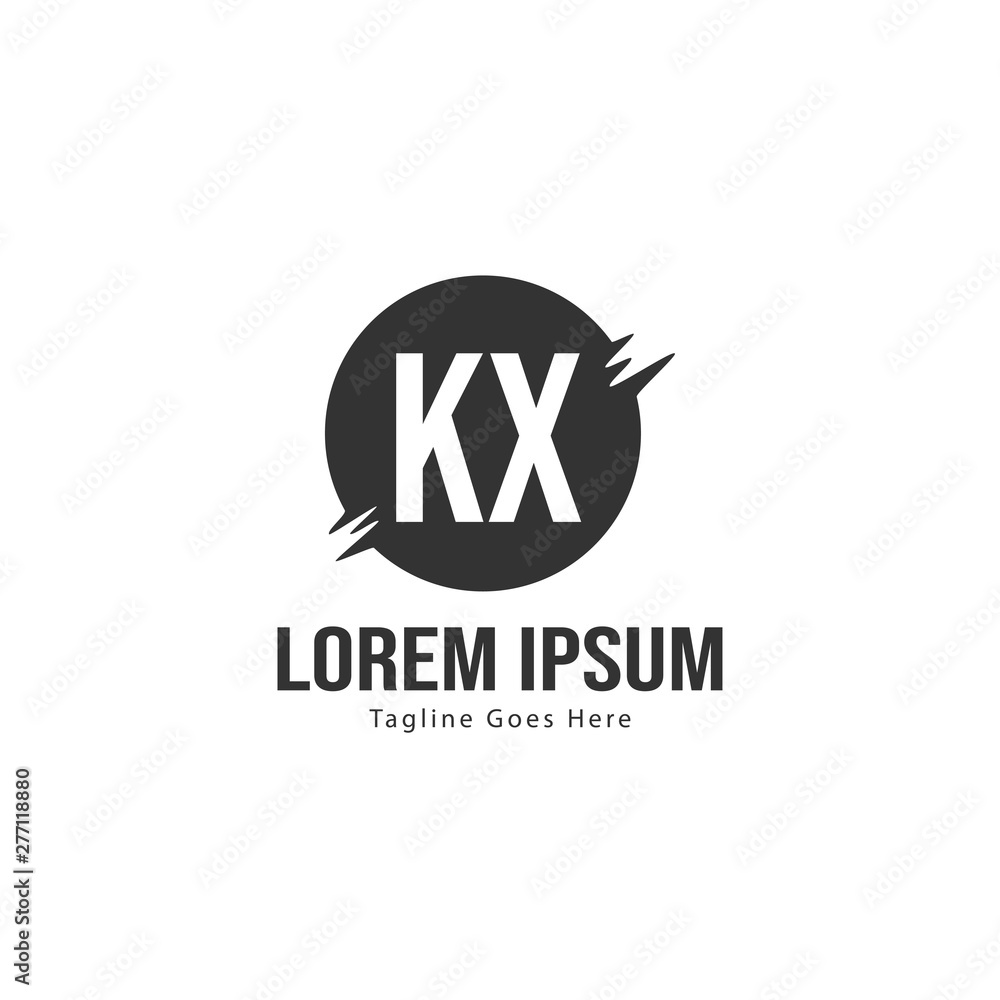 Initial KX logo template with modern frame. Minimalist KX letter logo vector illustration Initial KX logo template with modern frame. Minimalist KX letter logo vector illustration