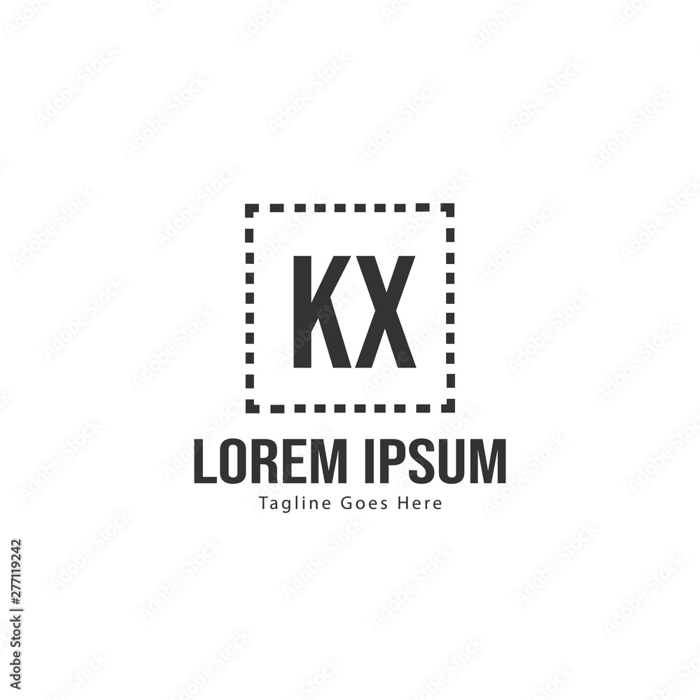 Initial KX logo template with modern frame. Minimalist KX letter logo vector illustration Initial KX logo template with modern frame. Minimalist KX letter logo vector illustration