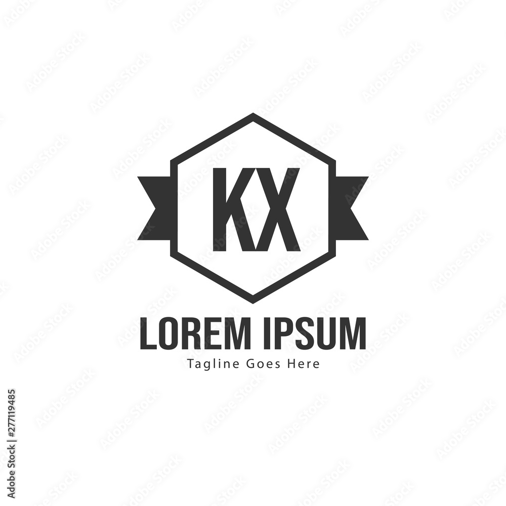 Initial KX logo template with modern frame. Minimalist KX letter logo vector illustration Initial KX logo template with modern frame. Minimalist KX letter logo vector illustration