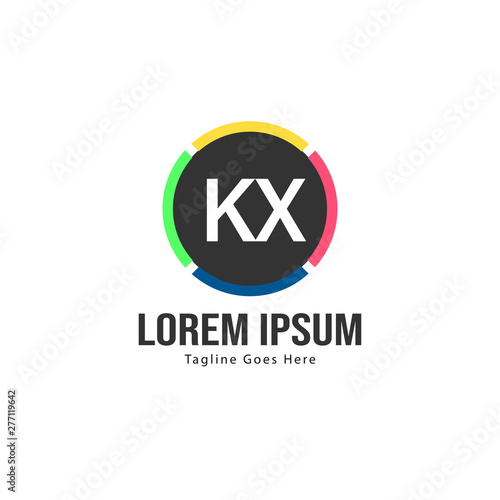 Free Download Initial KX logo template with modern frame. Minimalist KX letter logo vector illustration - GFXLoad