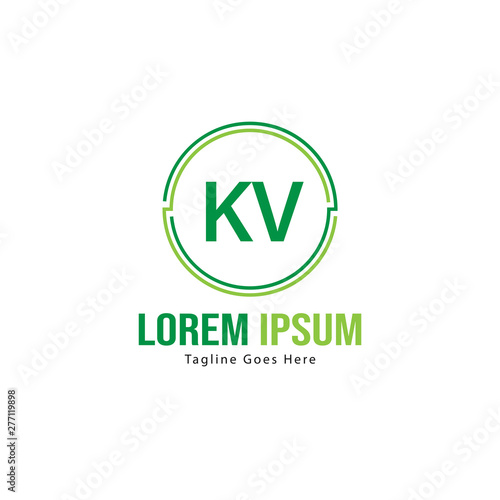 Free Download Initial KV logo template with modern frame. Minimalist KV letter logo vector illustration - GFXLoad