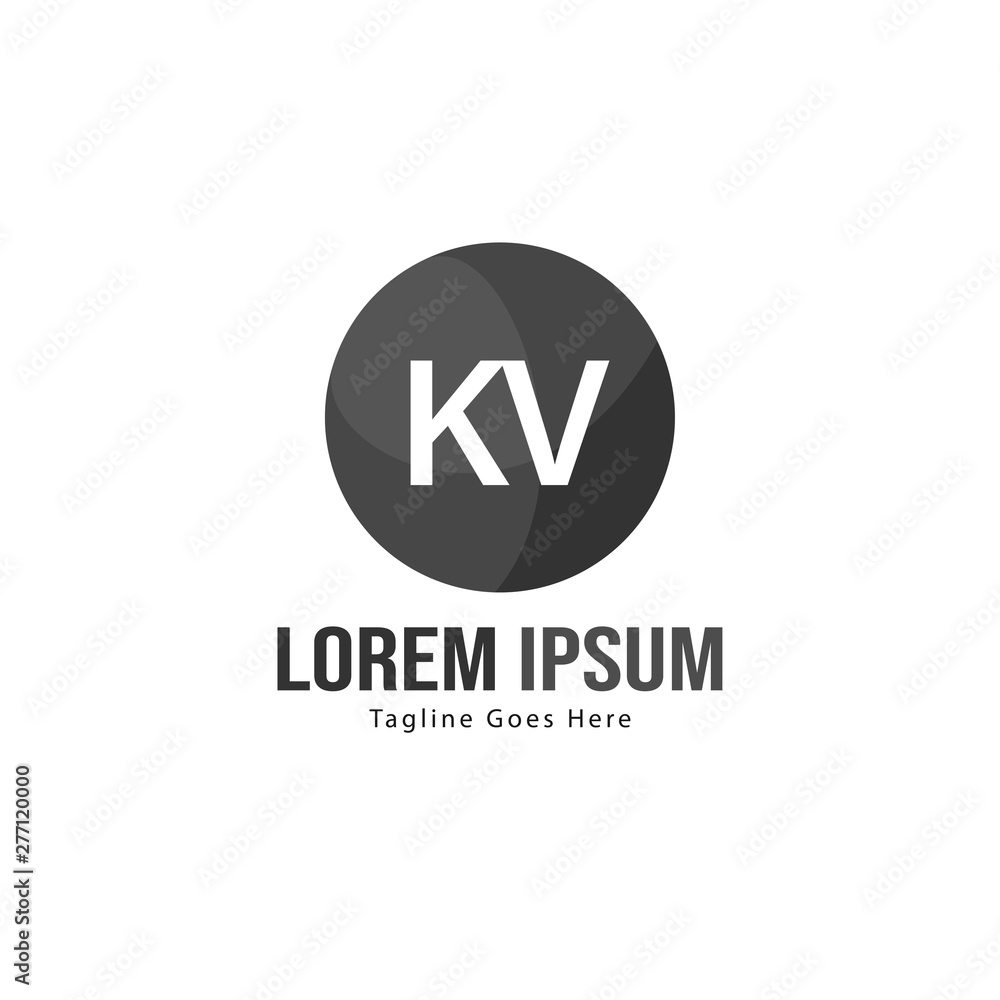 Initial KV logo template with modern frame. Minimalist KV letter logo vector illustration Initial KV logo template with modern frame. Minimalist KV letter logo vector illustration