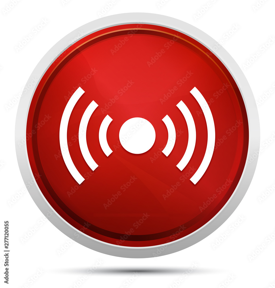 Network signal icon Promo Red Round Button Network signal icon Promo Red Round Button