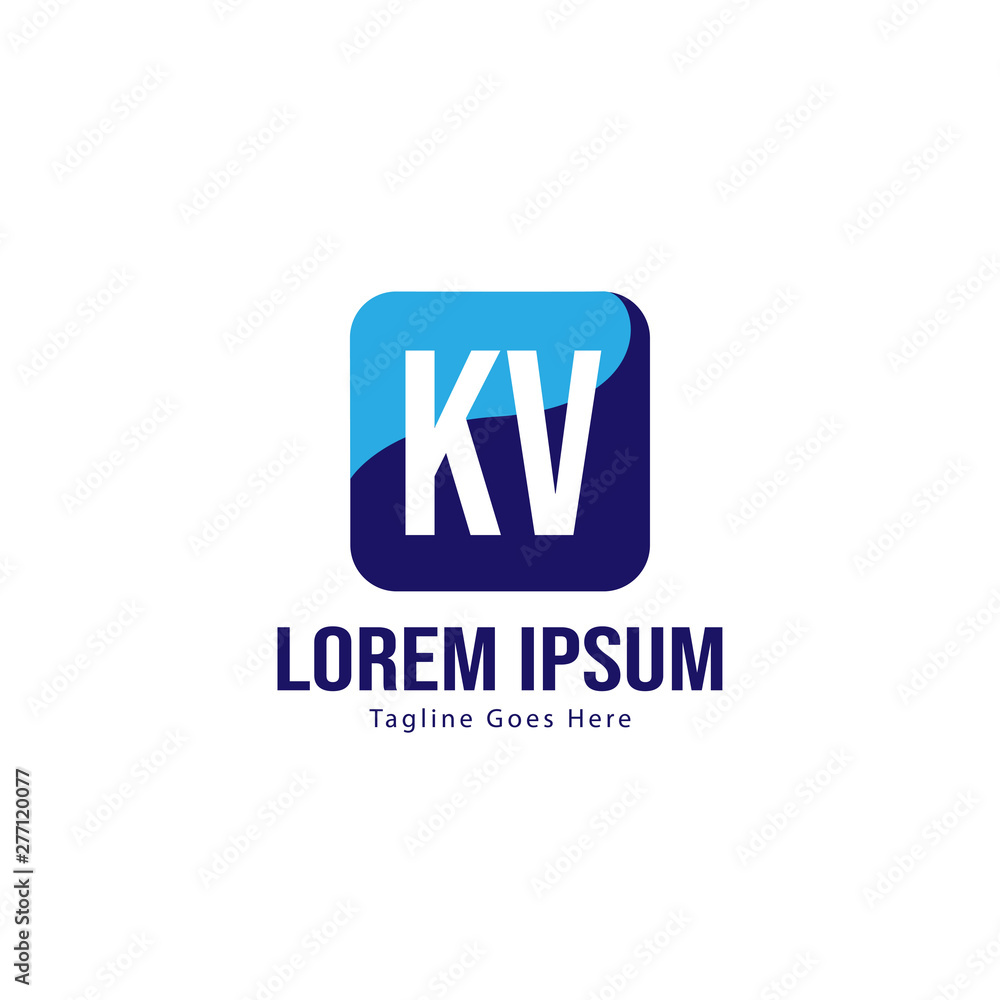 Initial KV logo template with modern frame. Minimalist KV letter logo vector illustration Initial KV logo template with modern frame. Minimalist KV letter logo vector illustration