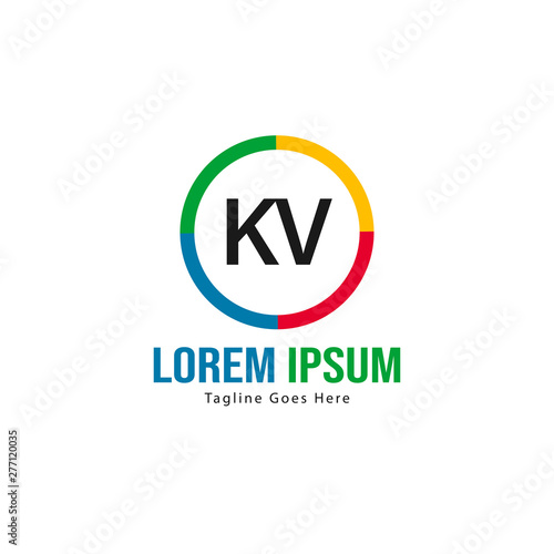 Free Download Initial KV logo template with modern frame. Minimalist KV letter logo vector illustration - GFXLoad