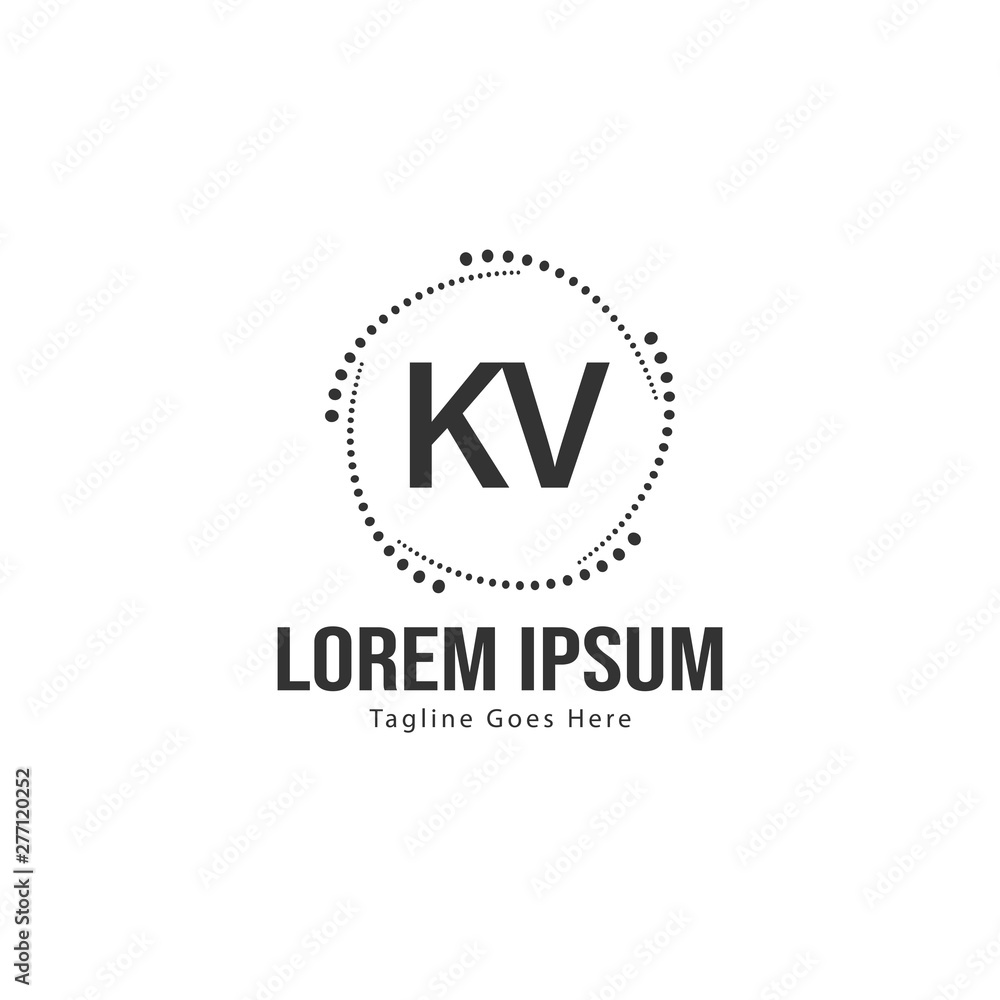 Initial KV logo template with modern frame. Minimalist KV letter logo vector illustration Initial KV logo template with modern frame. Minimalist KV letter logo vector illustration