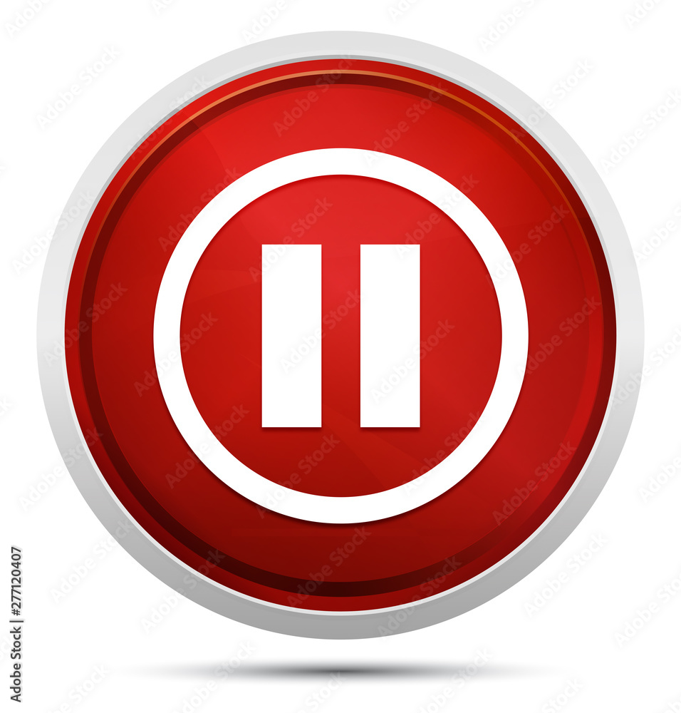 Pause icon Promo Red Round Button Pause icon Promo Red Round Button