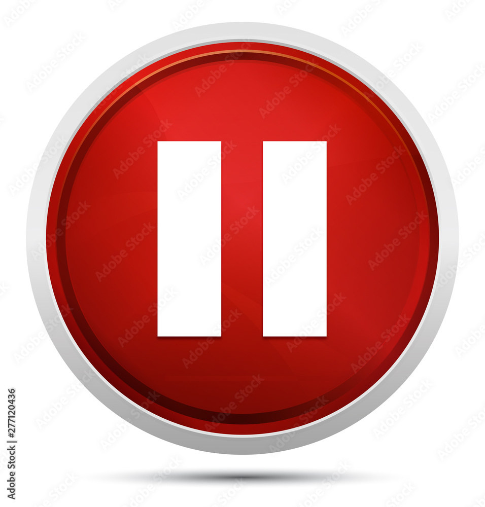 Pause icon Promo Red Round Button Pause icon Promo Red Round Button