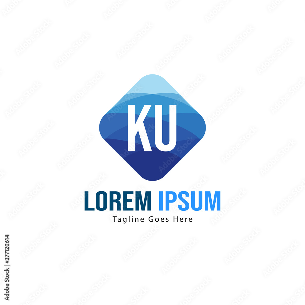 Initial KU logo template with modern frame. Minimalist KU letter logo vector illustration Initial KU logo template with modern frame. Minimalist KU letter logo vector illustration