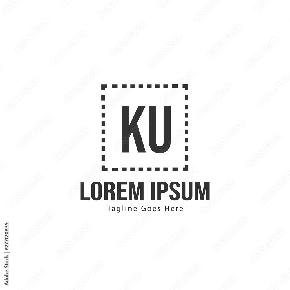 Initial KU logo template with modern frame. Minimalist KU letter logo vector illustration Initial KU logo template with modern frame. Minimalist KU letter logo vector illustration