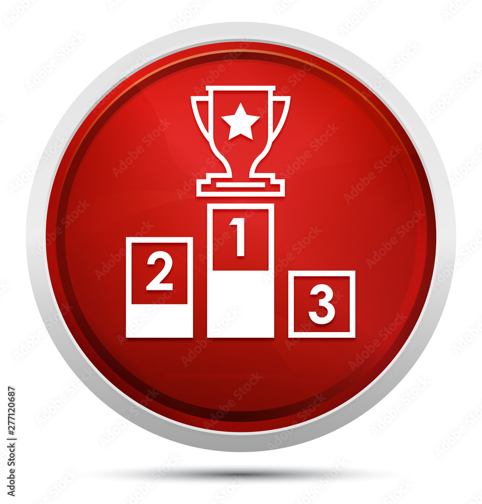Podium icon Promo Red Round Button Podium icon Promo Red Round Button