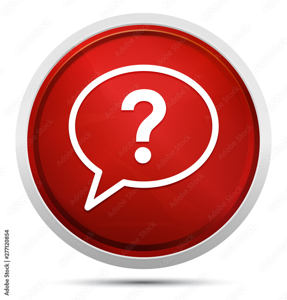 Question mark bubble icon Promo Red Round Button Question mark bubble icon Promo Red Round Button
