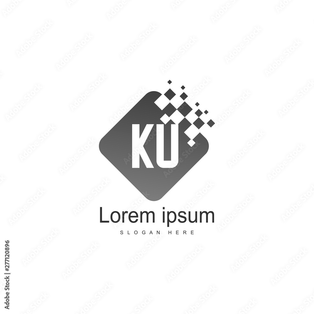 Initial KU logo template with modern frame. Minimalist KU letter logo vector illustration Initial KU logo template with modern frame. Minimalist KU letter logo vector illustration