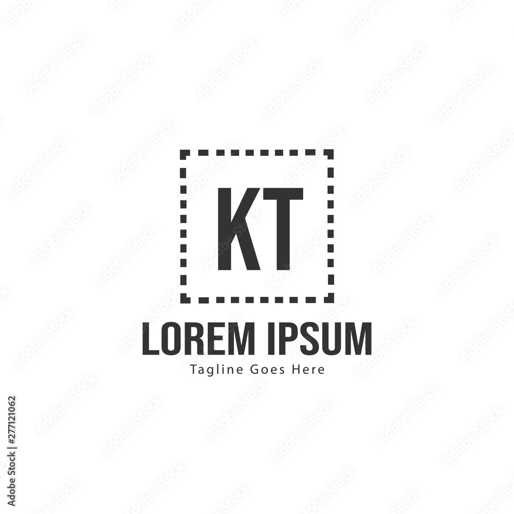 Initial KT logo template with modern frame. Minimalist KT letter logo vector illustration Initial KT logo template with modern frame. Minimalist KT letter logo vector illustration