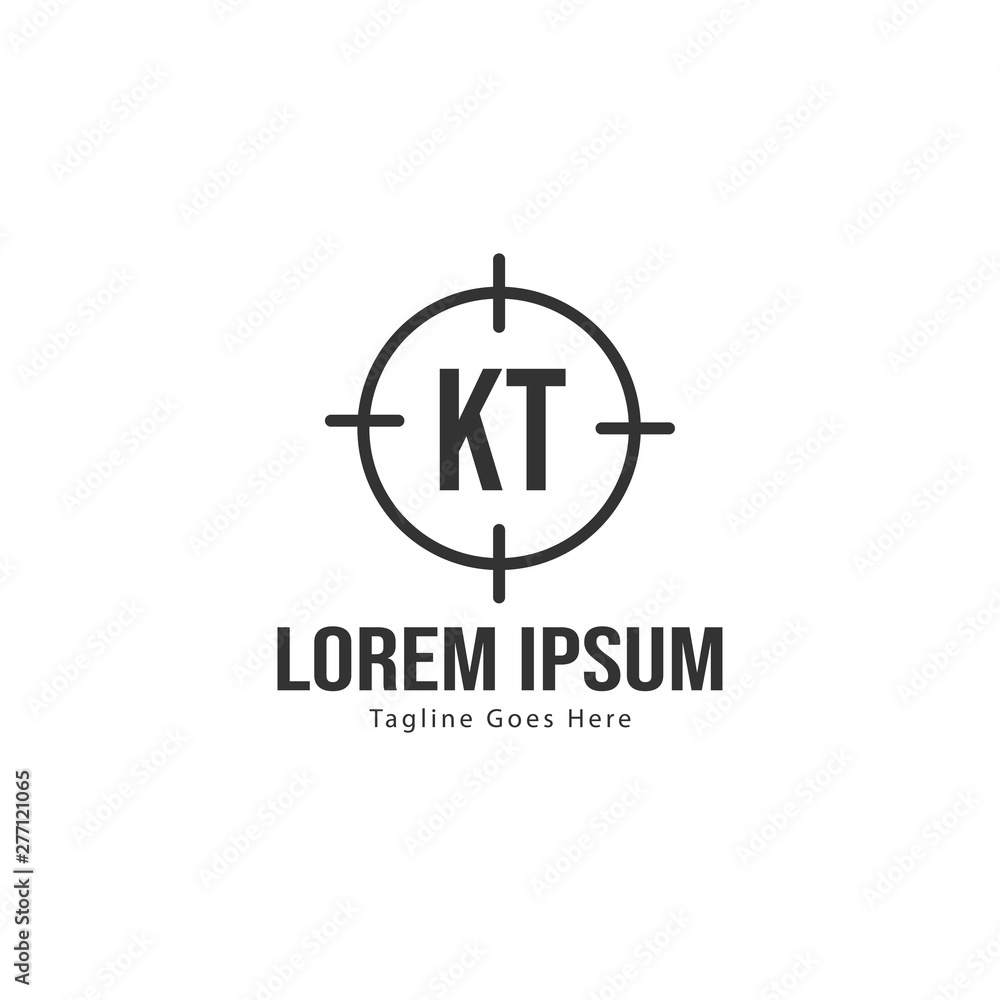 Initial KT logo template with modern frame. Minimalist KT letter logo vector illustration Initial KT logo template with modern frame. Minimalist KT letter logo vector illustration