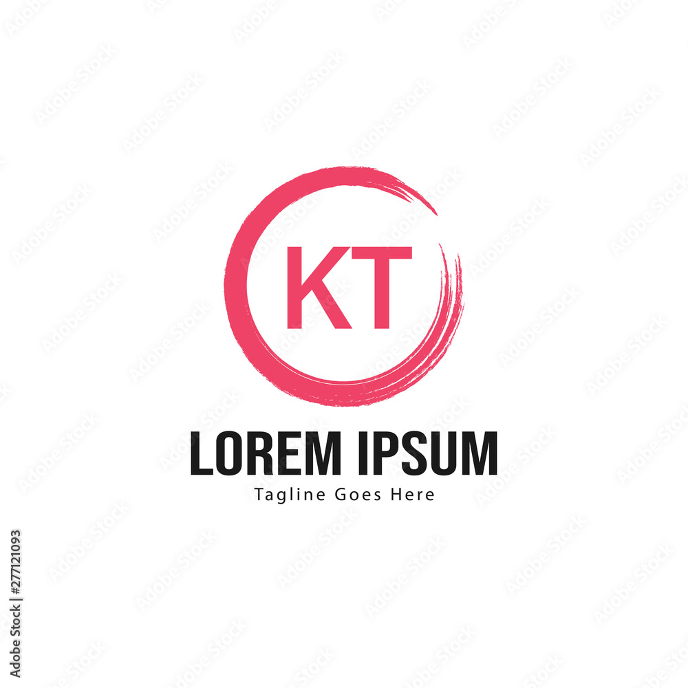Initial KT logo template with modern frame. Minimalist KT letter logo vector illustration Initial KT logo template with modern frame. Minimalist KT letter logo vector illustration