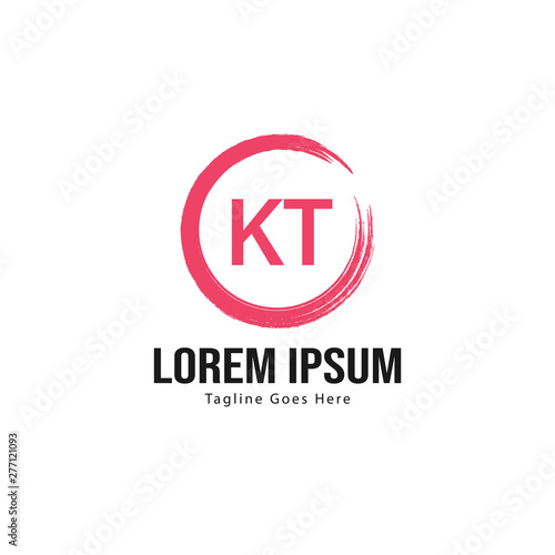 Free Download Initial KT logo template with modern frame. Minimalist KT letter logo vector illustration - GFXLoad