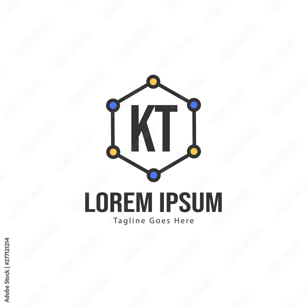 Initial KT logo template with modern frame. Minimalist KT letter logo vector illustration Initial KT logo template with modern frame. Minimalist KT letter logo vector illustration