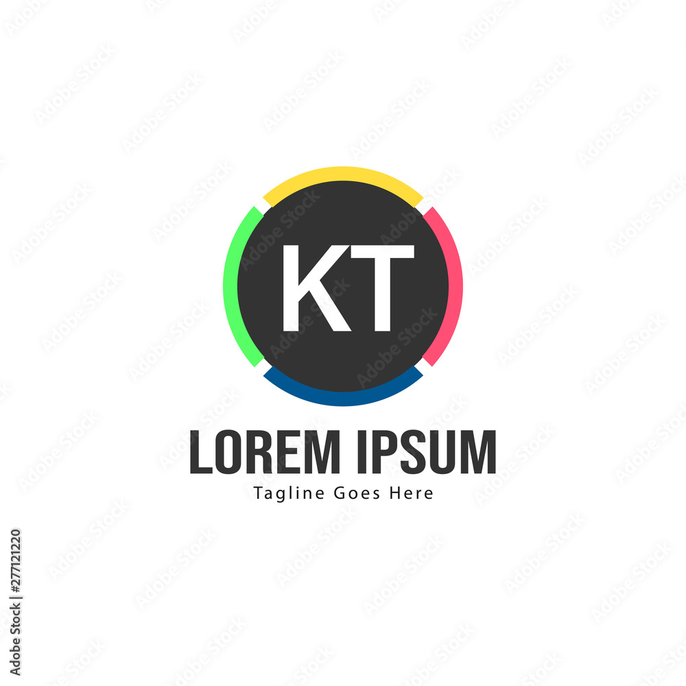 Initial KT logo template with modern frame. Minimalist KT letter logo vector illustration Initial KT logo template with modern frame. Minimalist KT letter logo vector illustration