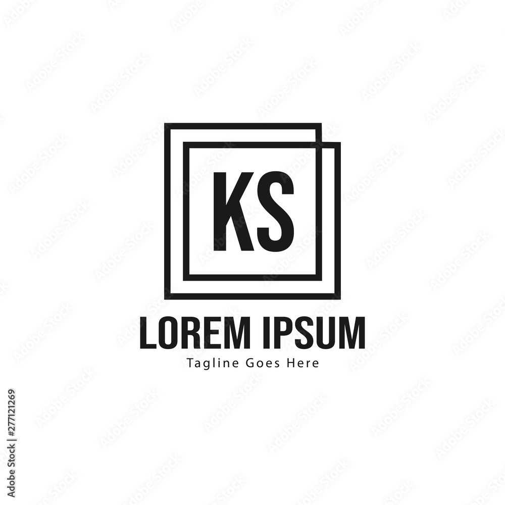 Initial KS logo template with modern frame. Minimalist KS letter logo vector illustration Initial KS logo template with modern frame. Minimalist KS letter logo vector illustration