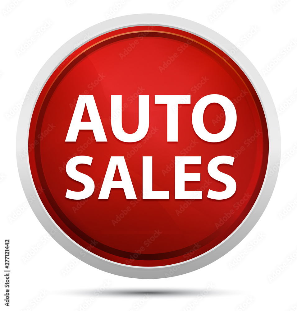 Auto Sales Promo Red Round Button Auto Sales Promo Red Round Button