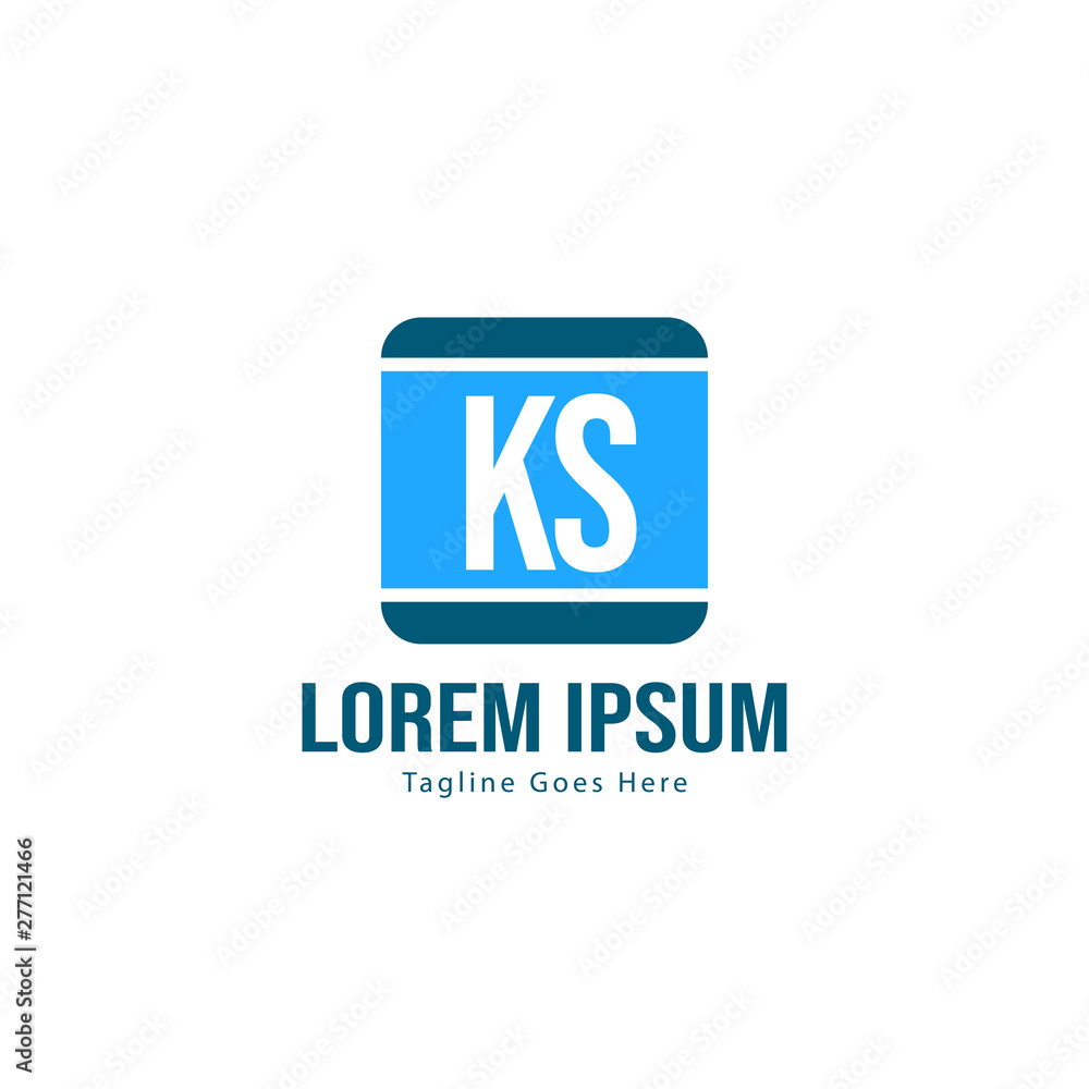 Fototapeta premium Initial KS logo template with modern frame. Minimalist KS letter logo vector illustration