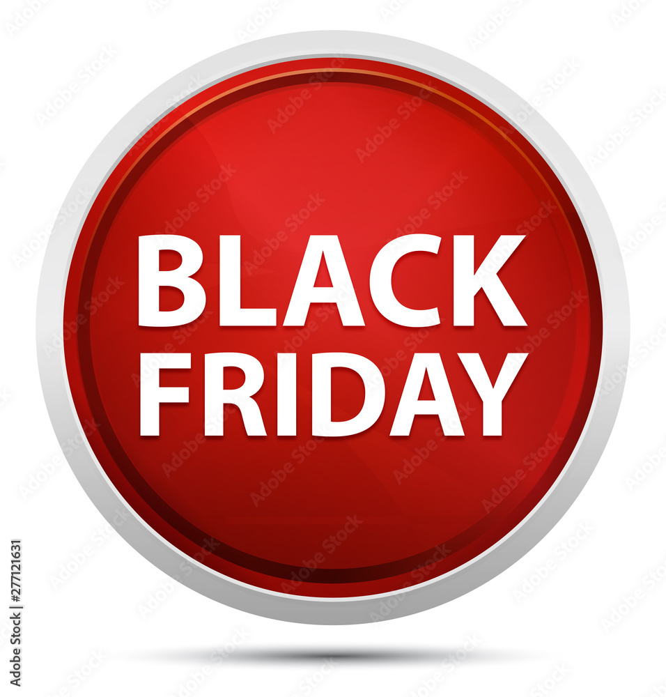 Black Friday Promo Red Round Button Black Friday Promo Red Round Button