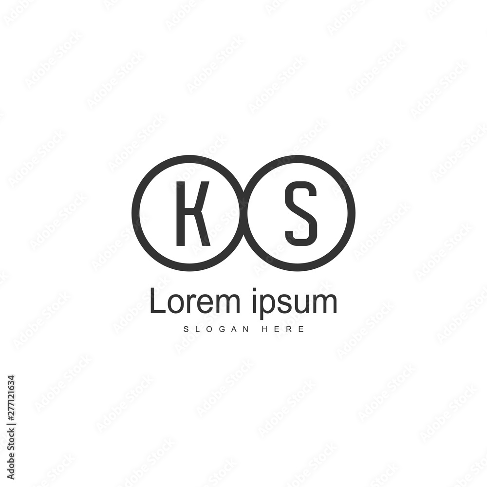 Initial KS logo template with modern frame. Minimalist KS letter logo vector illustration Initial KS logo template with modern frame. Minimalist KS letter logo vector illustration