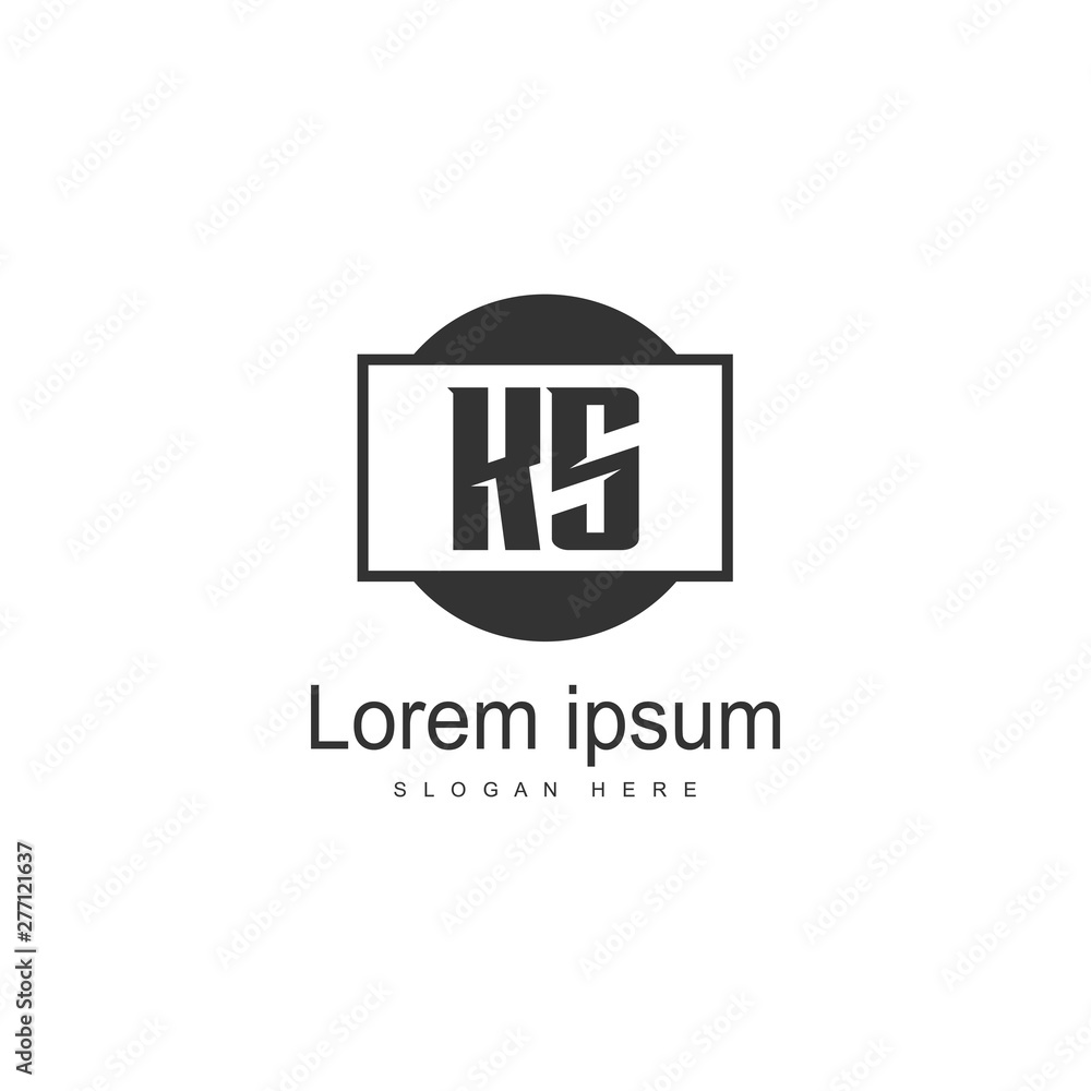 Initial KS logo template with modern frame. Minimalist KS letter logo vector illustration Initial KS logo template with modern frame. Minimalist KS letter logo vector illustration