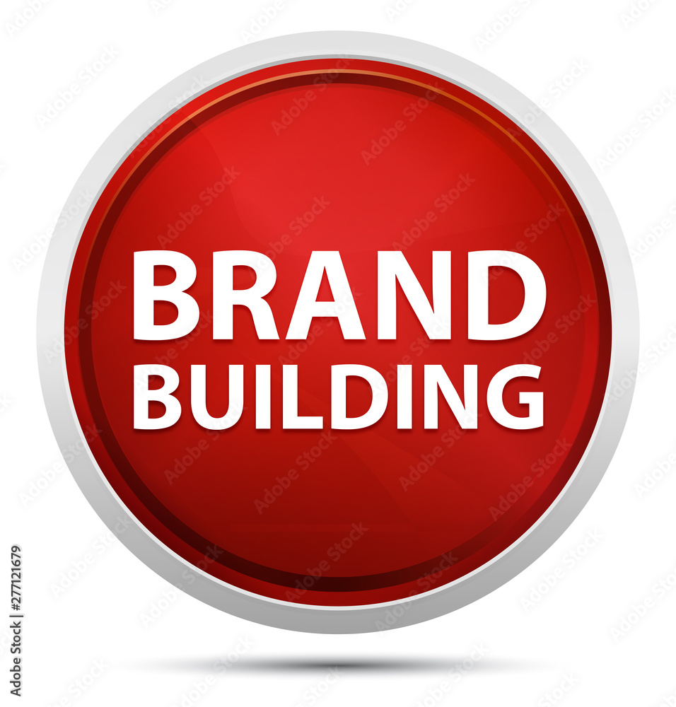 Brand Building Promo Red Round Button Brand Building Promo Red Round Button