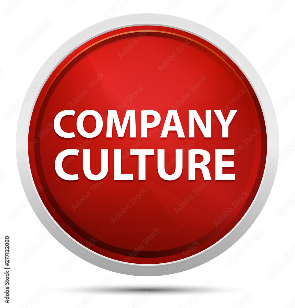 Company Culture Promo Red Round Button Company Culture Promo Red Round Button