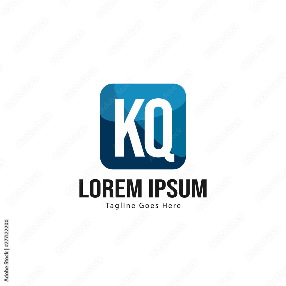 Initial KQ logo template with modern frame. Minimalist KQ letter logo vector illustration Initial KQ logo template with modern frame. Minimalist KQ letter logo vector illustration