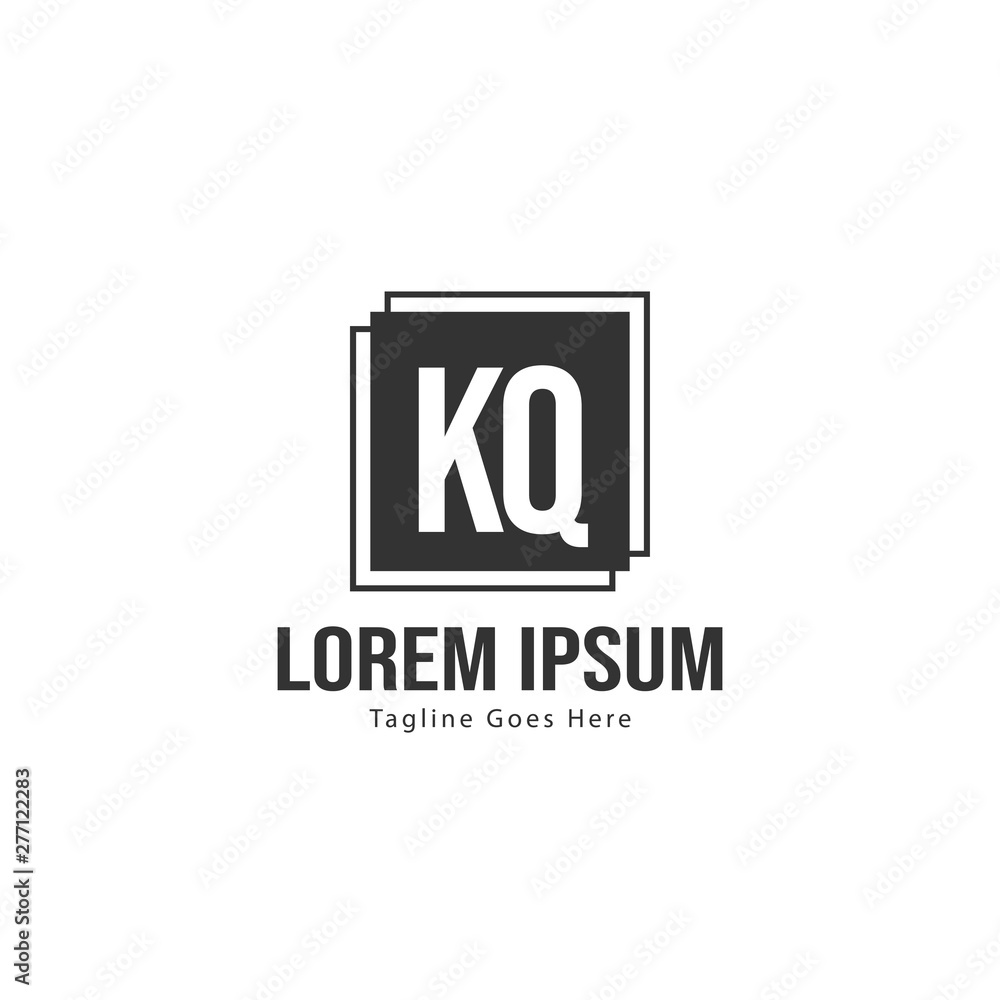 Initial KQ logo template with modern frame. Minimalist KQ letter logo vector illustration Initial KQ logo template with modern frame. Minimalist KQ letter logo vector illustration