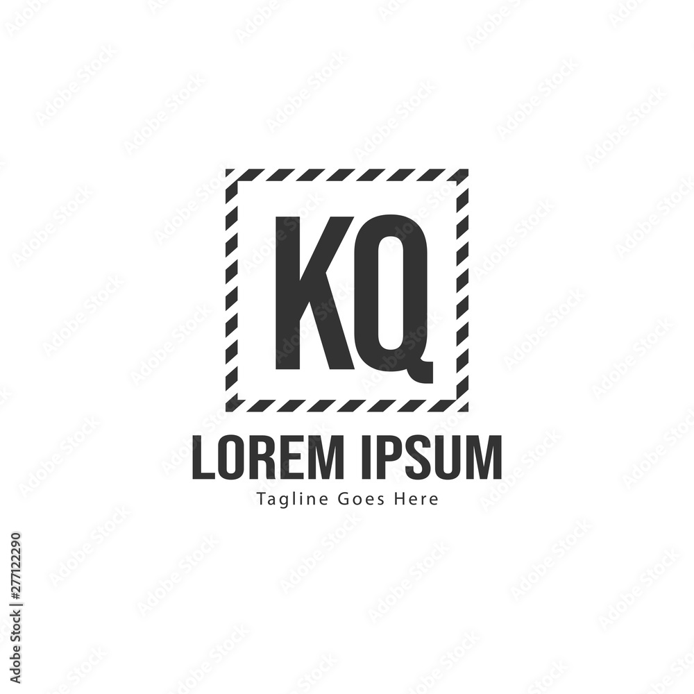 Fototapeta premium Initial KQ logo template with modern frame. Minimalist KQ letter logo vector illustration