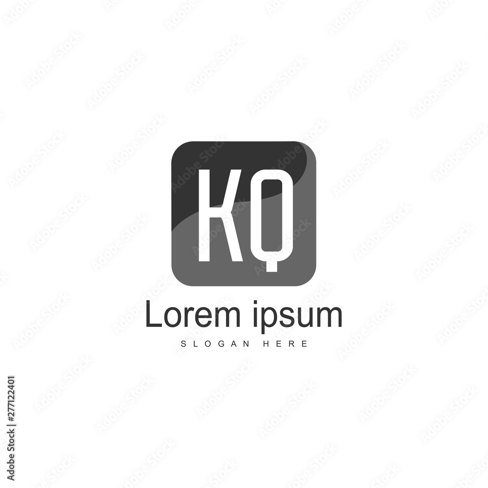 Initial KQ logo template with modern frame. Minimalist KQ letter logo vector illustration Initial KQ logo template with modern frame. Minimalist KQ letter logo vector illustration