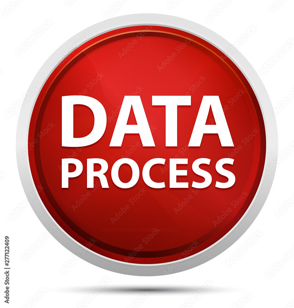 Data Process Promo Red Round Button Data Process Promo Red Round Button